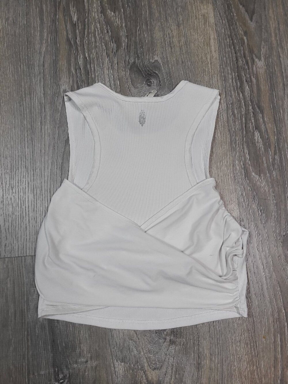 FP Movement White Method Wrap Back Ribbed Crop Performance Tank Top Size Small S